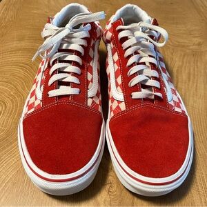 Vans Sk8-hi Red Checkerboard Mid-top Sneakers Men’s Sz 11.5